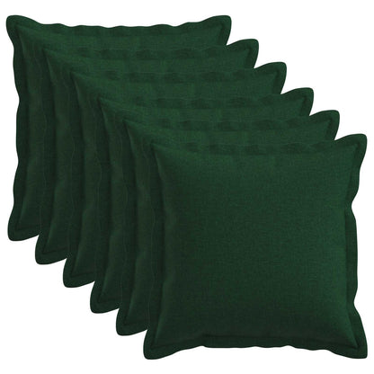 Throw Pillow 6 pcs HOUTEN Dark Green 50 x 50 cm Faux Linen