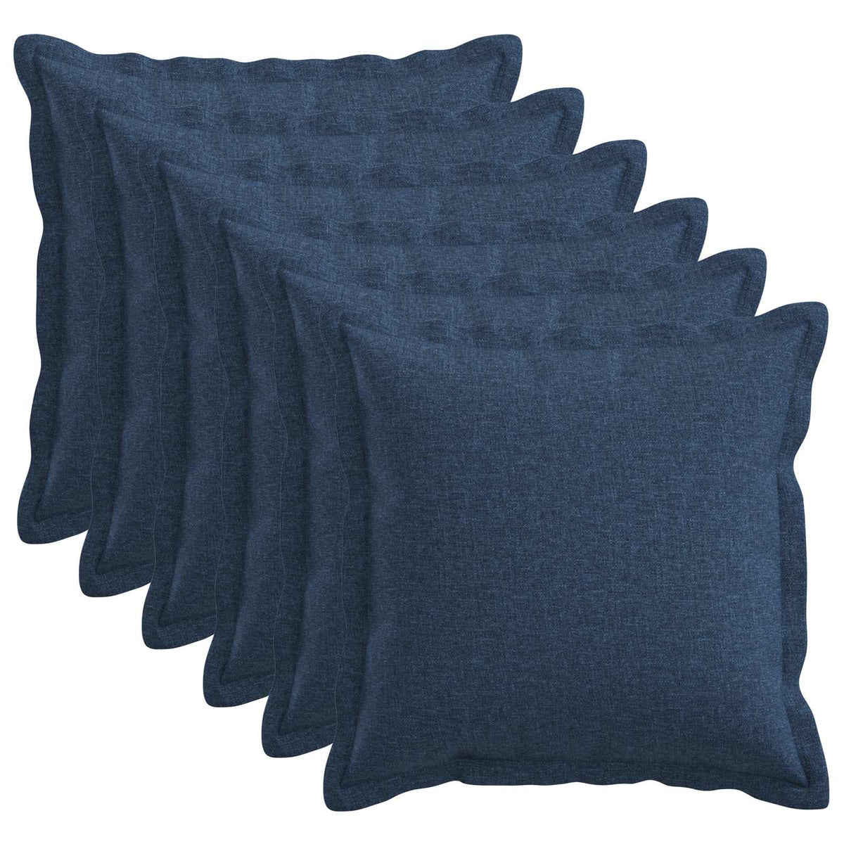 Throw Pillow 6 pcs HOUTEN Blue 50 x 50 cm Faux Linen