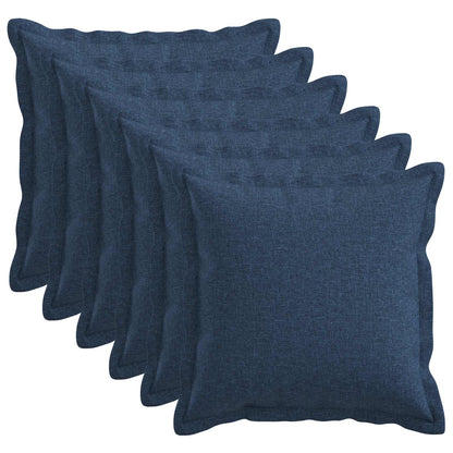 Throw Pillow 6 pcs HOUTEN Blue 50 x 50 cm Faux Linen