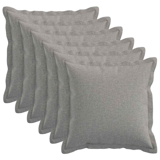 Cushion with Pillow HOUTEN 6 pcs Cloud Grey Faux Linen
