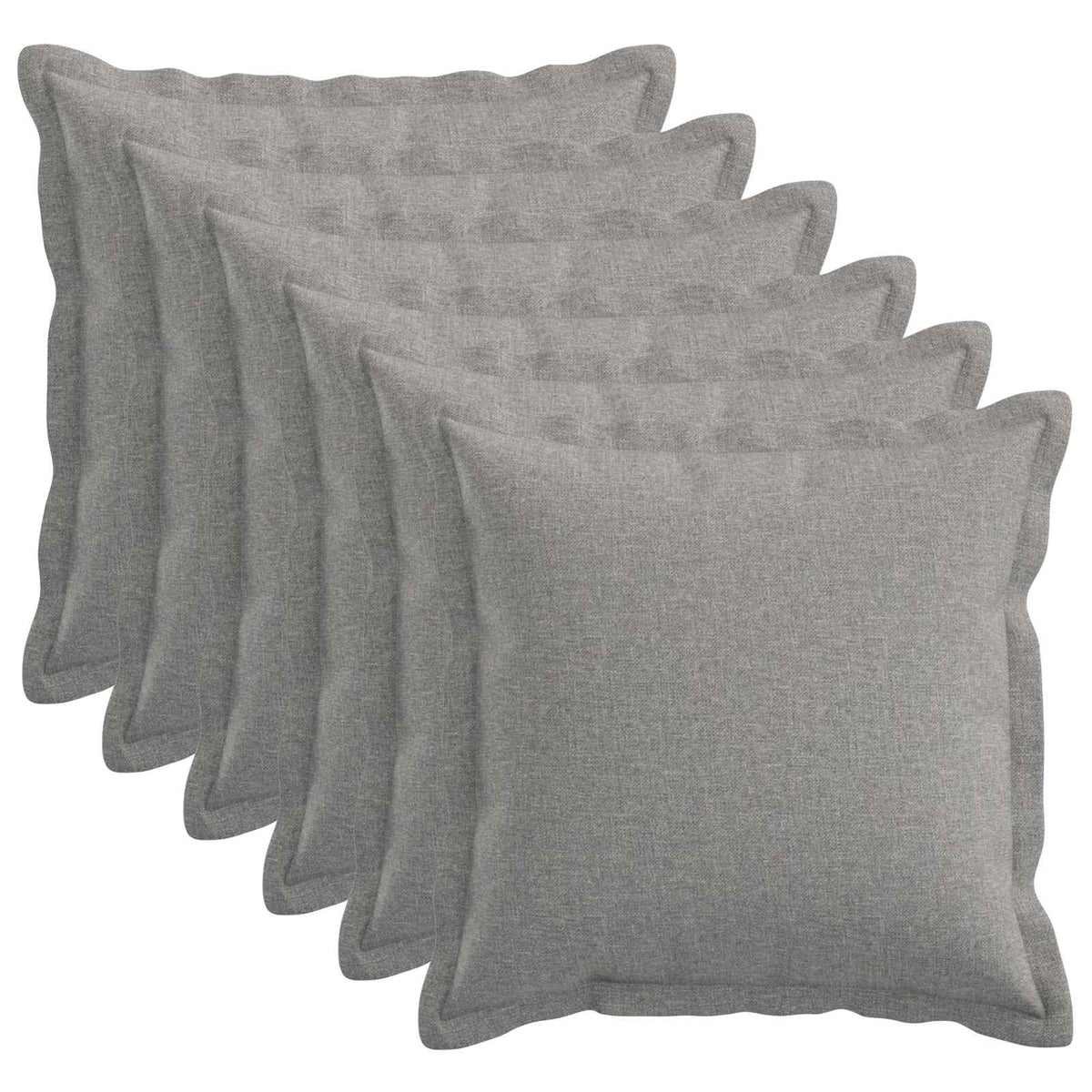 Throw Pillow 6 pcs HOUTEN Cloud Grey 50 x 50 cm Faux Linen