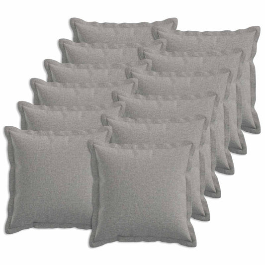 Cushion with Pillow HOUTEN 12 pcs Cloud Grey Faux Linen