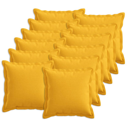 Throw Pillow 12 pcs HOUTEN Light Yellow 50 x 50 cm Faux Linen
