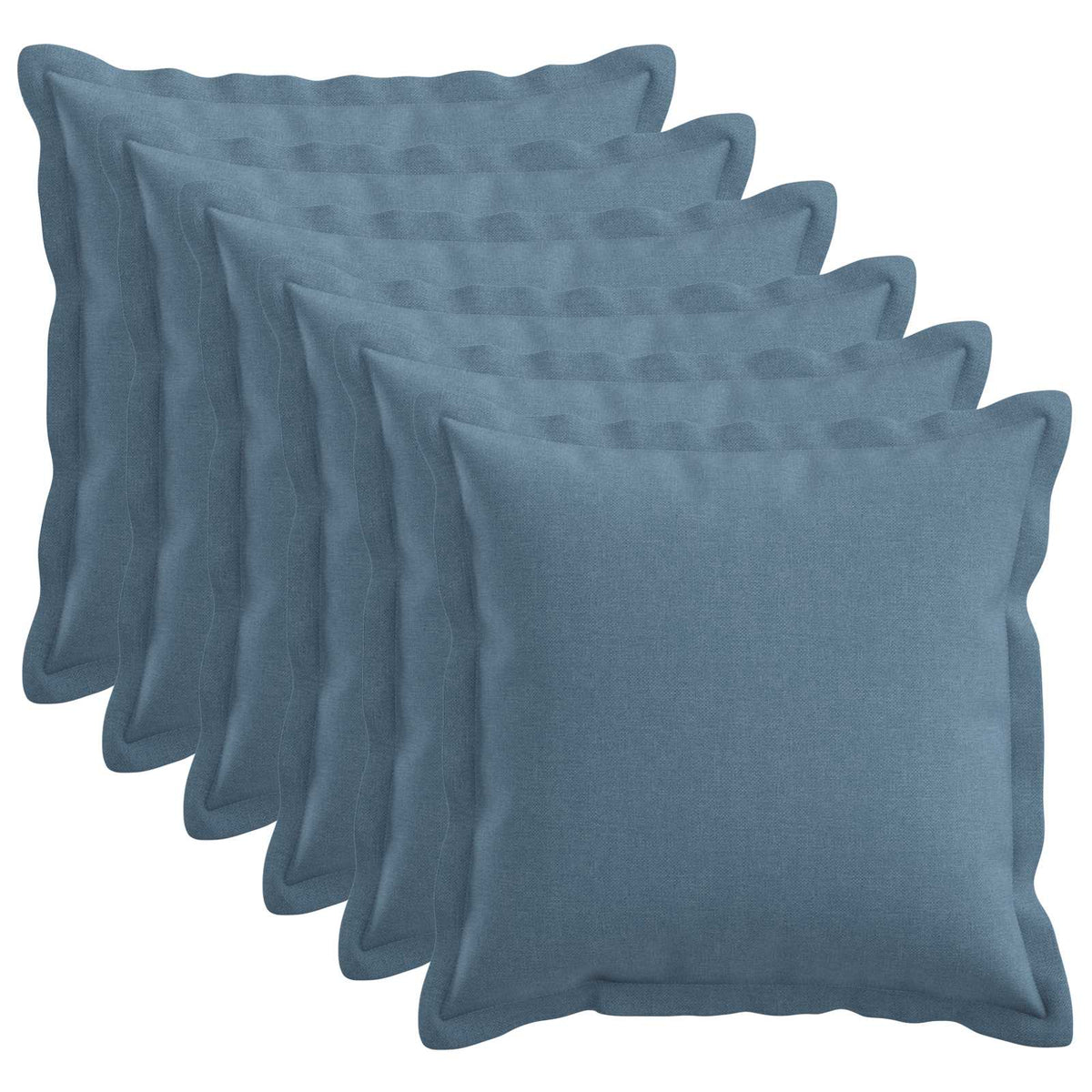 Throw Pillow 6 pcs HOUTEN Jeans Blue 50 x 50 cm Faux Linen