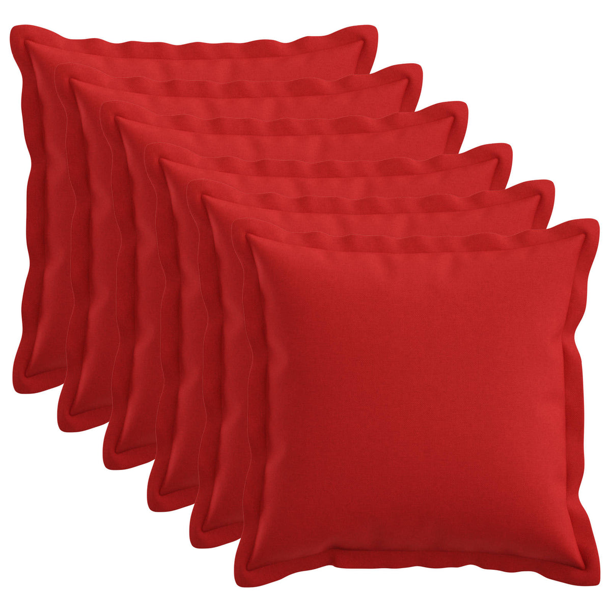 Throw Pillow 6 pcs HOUTEN Red 50 x 50 cm Faux Linen