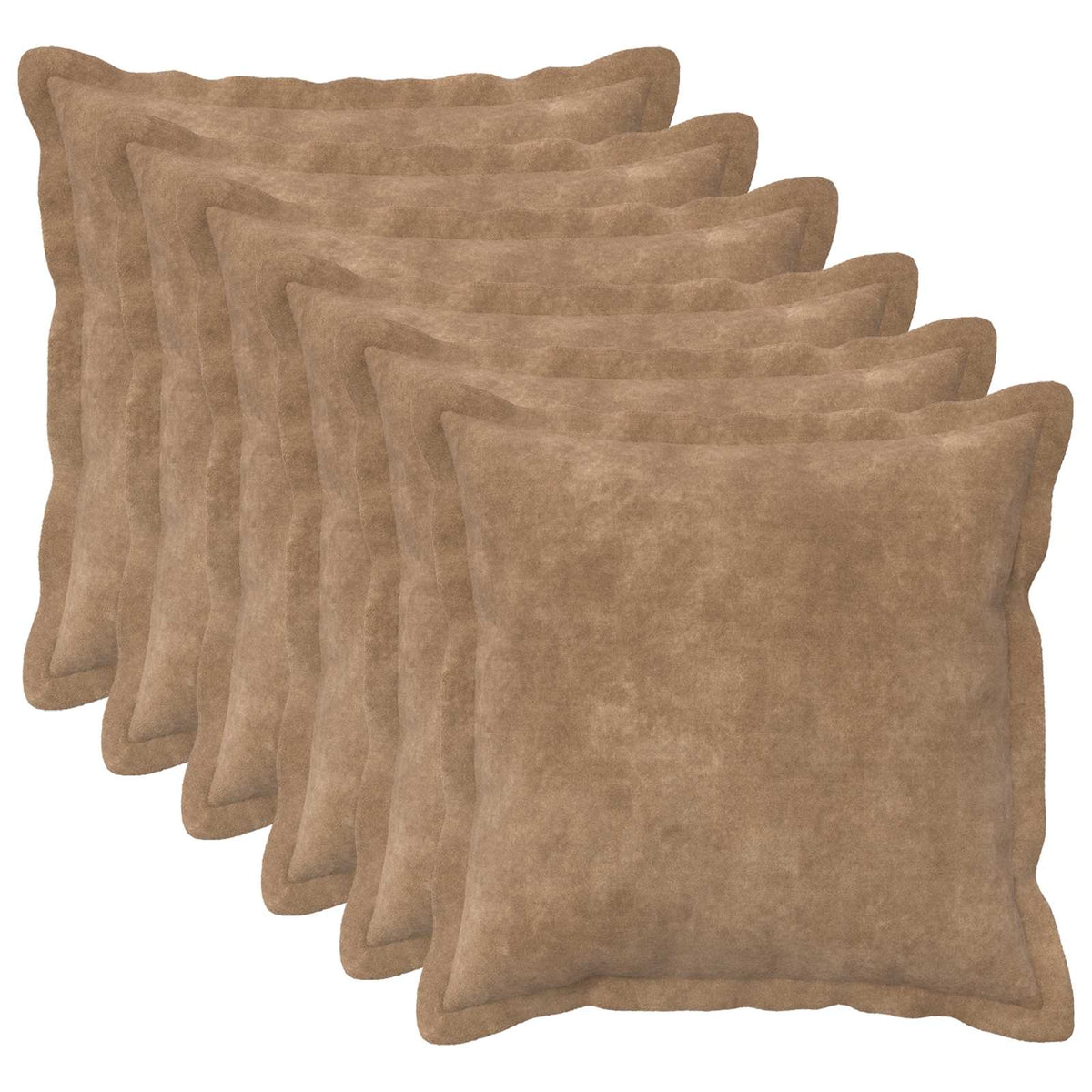 Cushion with Pillow HOUTEN 6 pcs Taupe Microfiber Fleece