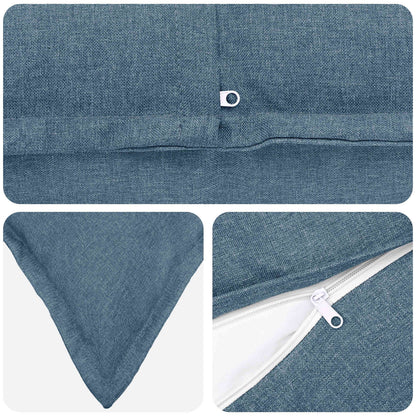 Cushion with Pillow HOUTEN 2 pcs Jeans Blue Faux Linen