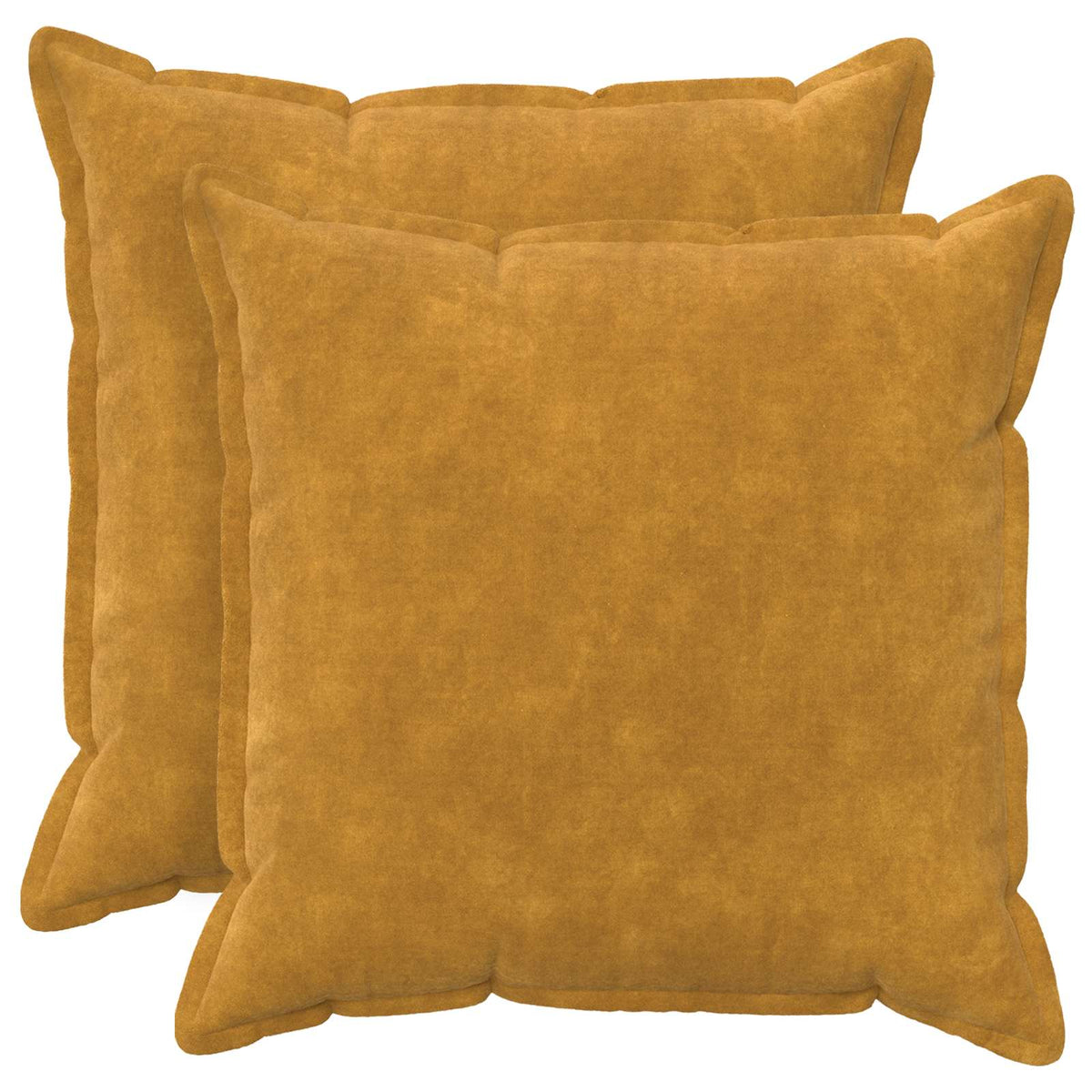 Throw Pillow 2 pcs HOUTEN Yellow 70 x 70 cm Microfiber Fleece
