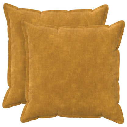 Throw Pillow 2 pcs HOUTEN Yellow 70 x 70 cm Microfiber Fleece