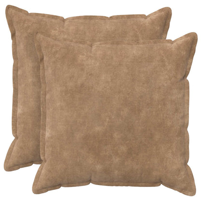 Throw Pillow 2 pcs HOUTEN Taupe 80 x 80 cm Microfiber Fleece