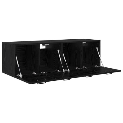 Wall Cabinet 2 pcs 120 x 36.5 x 35 cm Engineered Wood Black Oak
