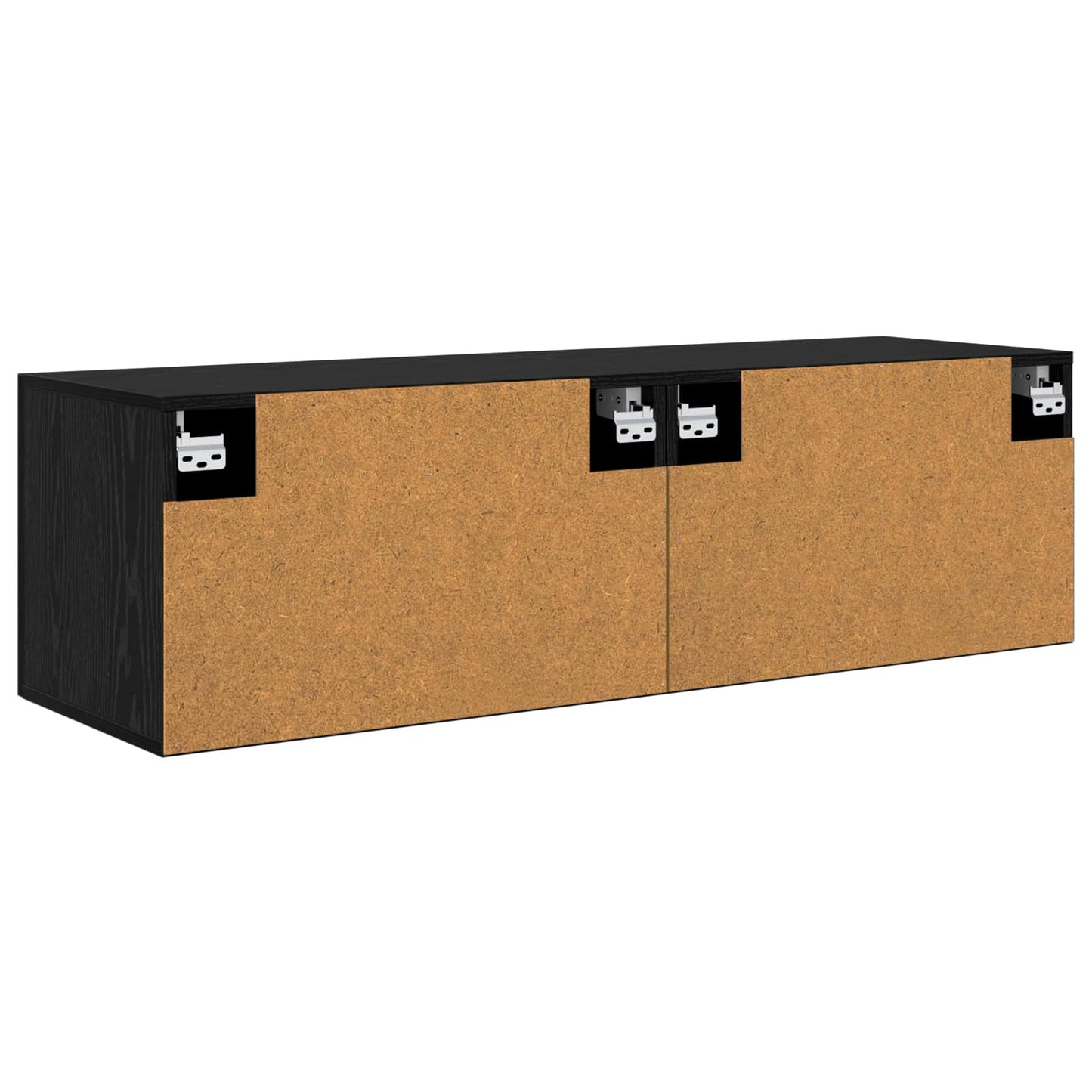 Wall Cabinet 2 pcs 120 x 36.5 x 35 cm Engineered Wood Black Oak