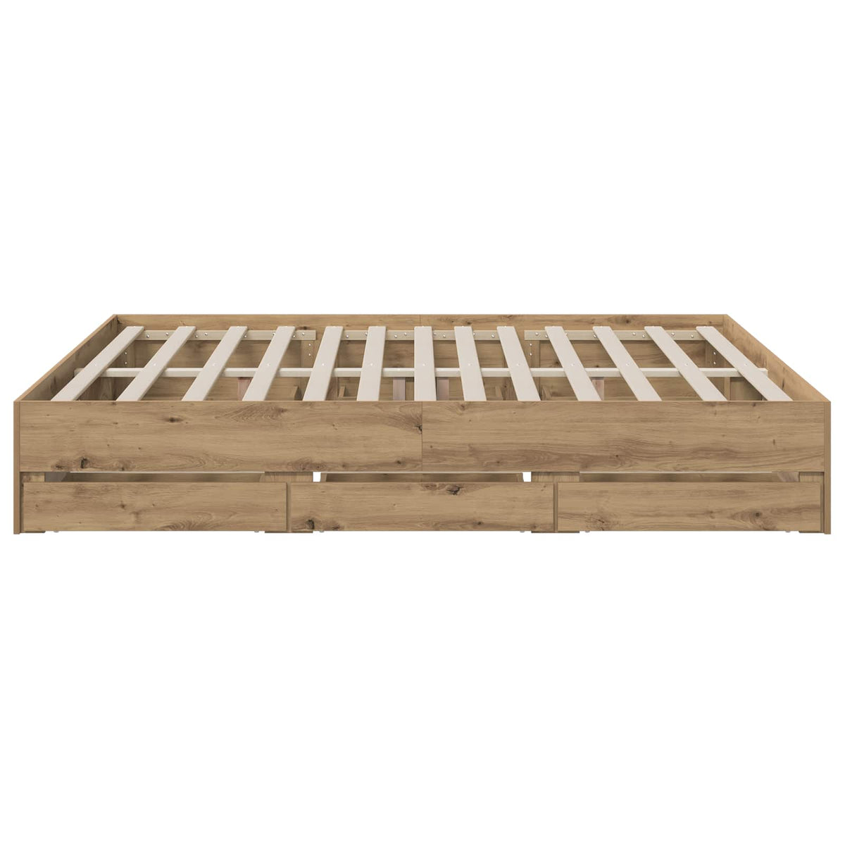 Bed Frame with Storage Artisan Oak 180 x 200 cm Engineered wood