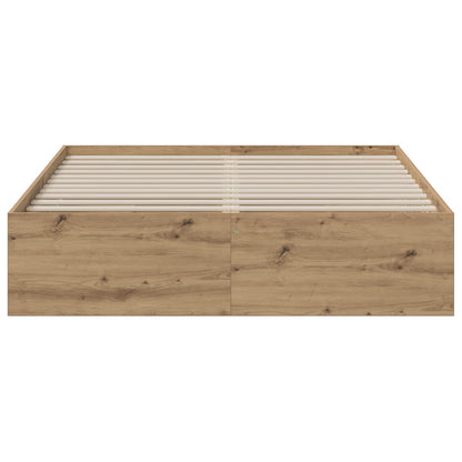 Bed Frame with Storage Artisan Oak 150 x 200 cm Engineered wood