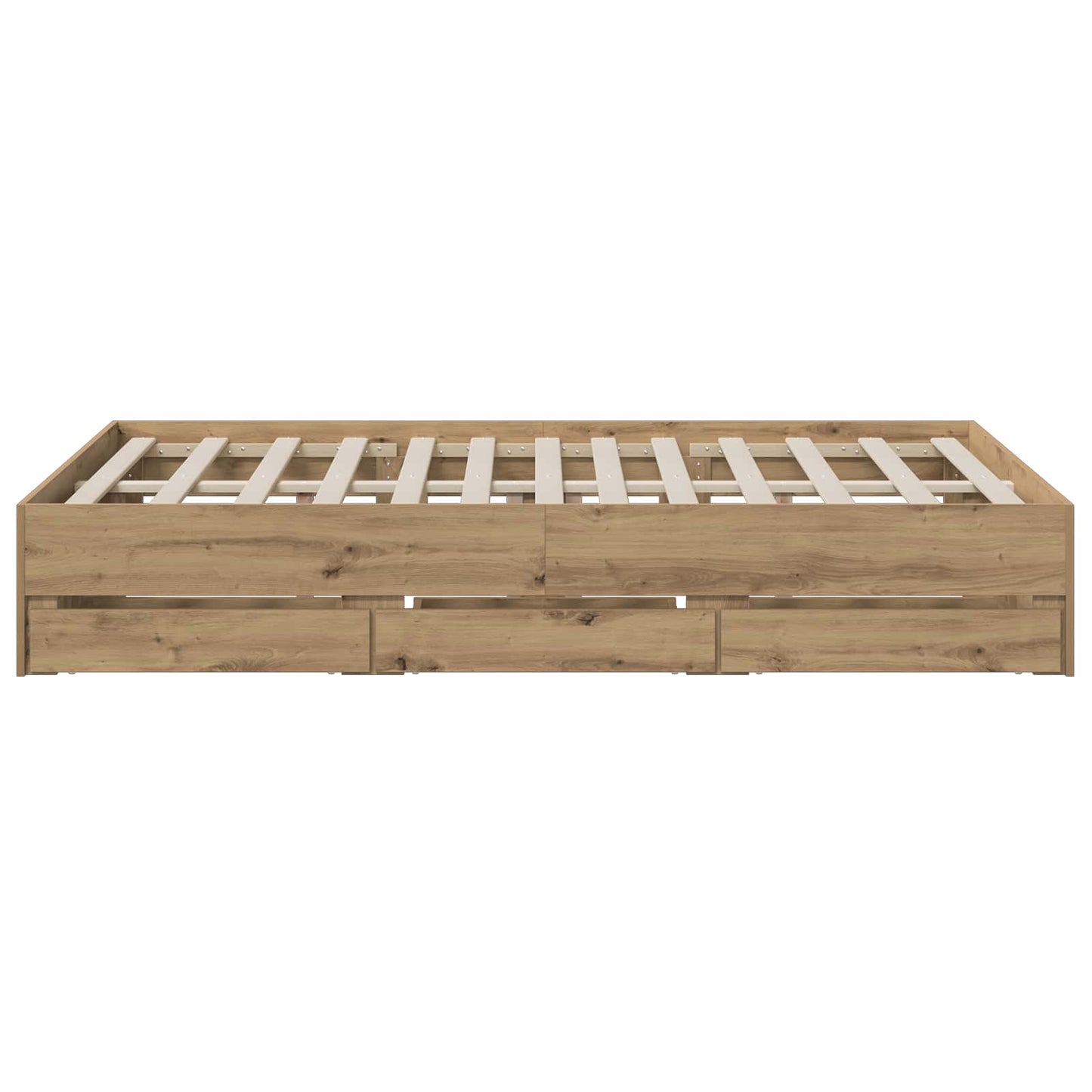 Bed Frame with Storage Artisan Oak 140 x 190 cm Engineered wood