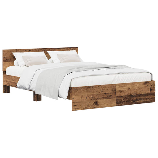 Bed Frame with Headboard Old Wood 160 x 200 cm Engineered wood