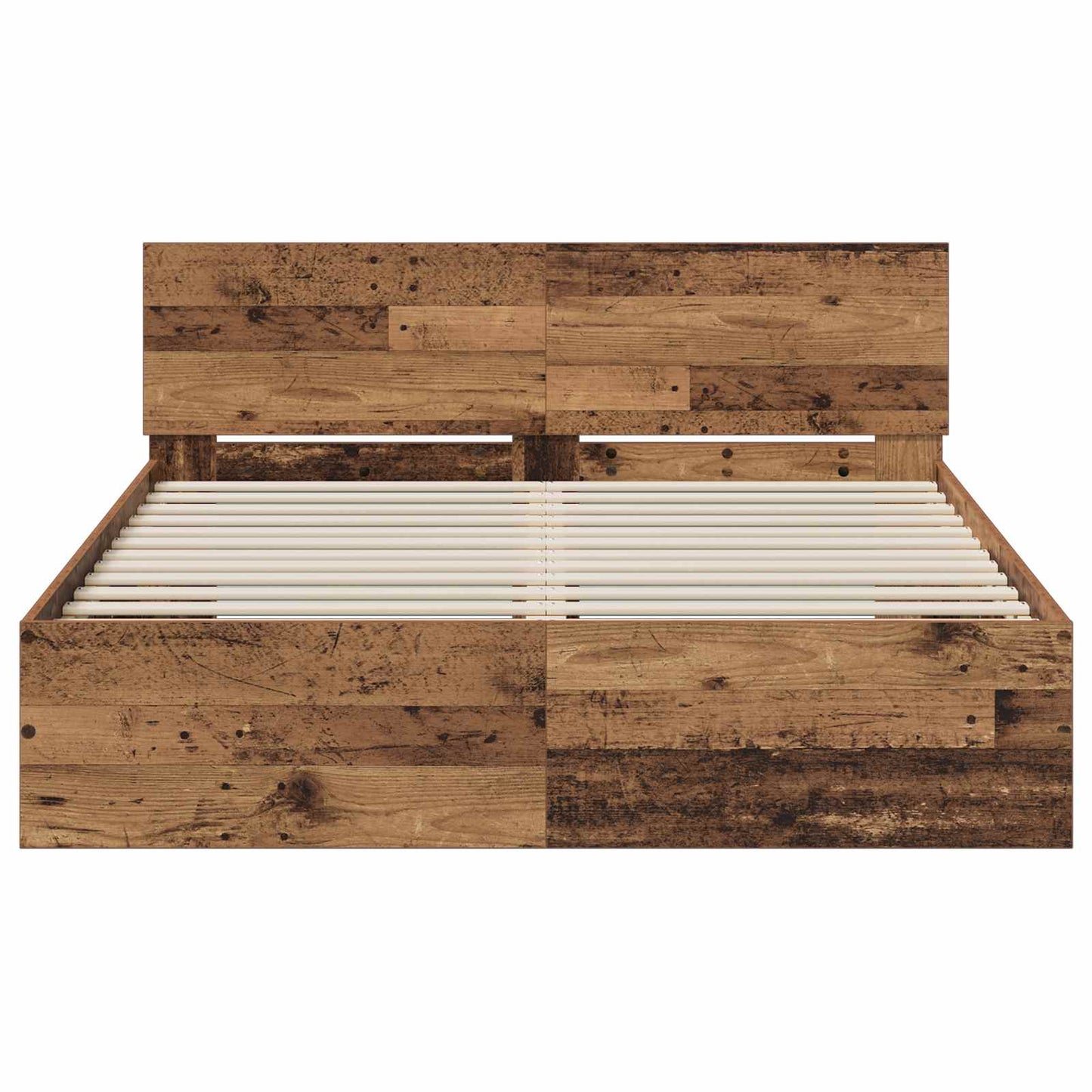 Bed Frame with Headboard Old Wood 160 x 200 cm Engineered wood