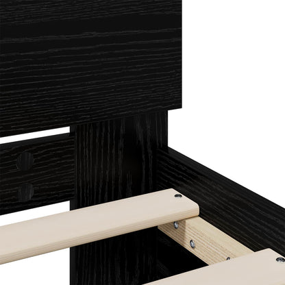 Bed Frame with Headboard Black Oak 160 x 200 cm Engineered wood