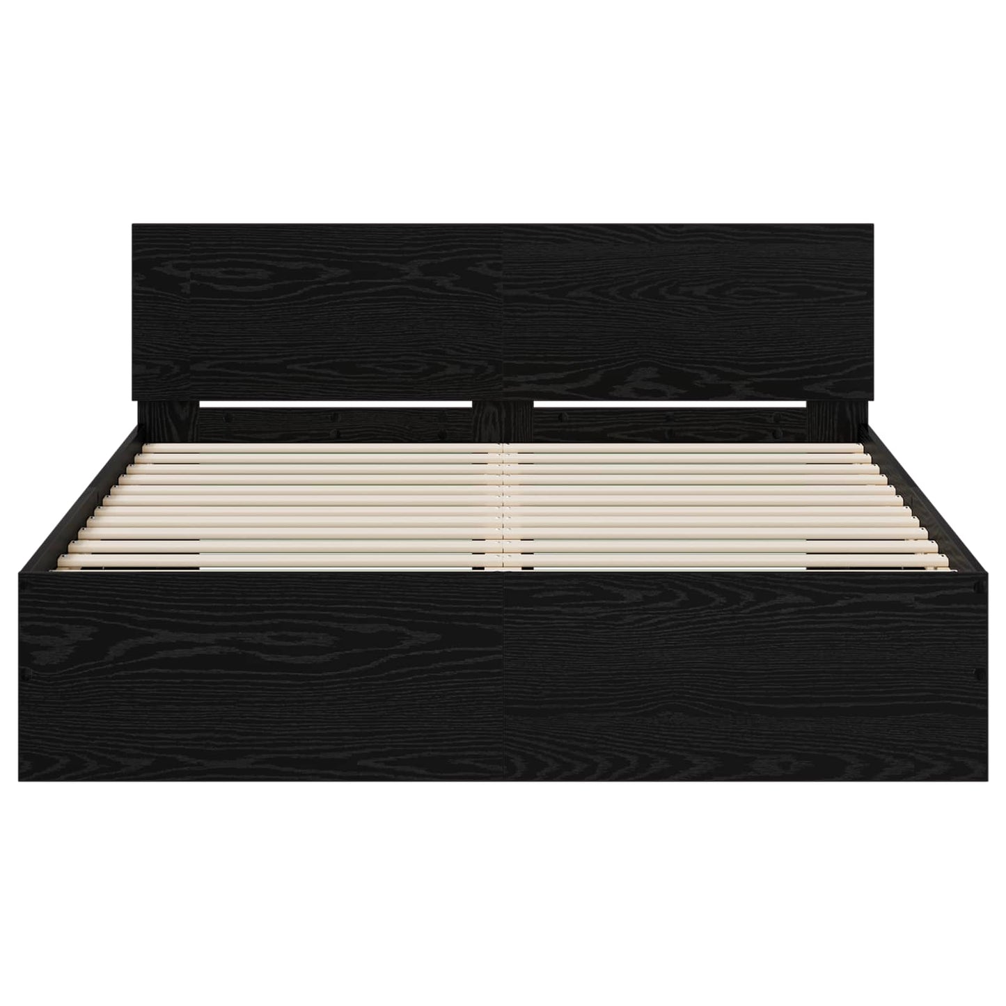 Bed Frame with Headboard Black Oak 160 x 200 cm Engineered wood