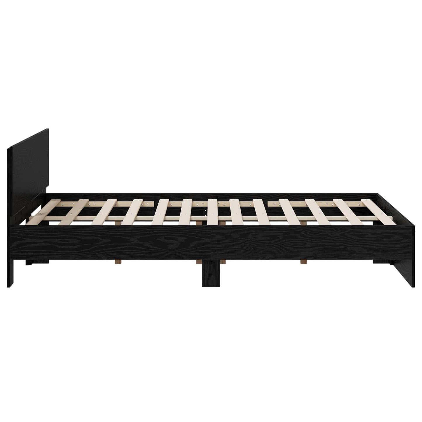 Bed Frame with Headboard Black Oak 160 x 200 cm Engineered wood