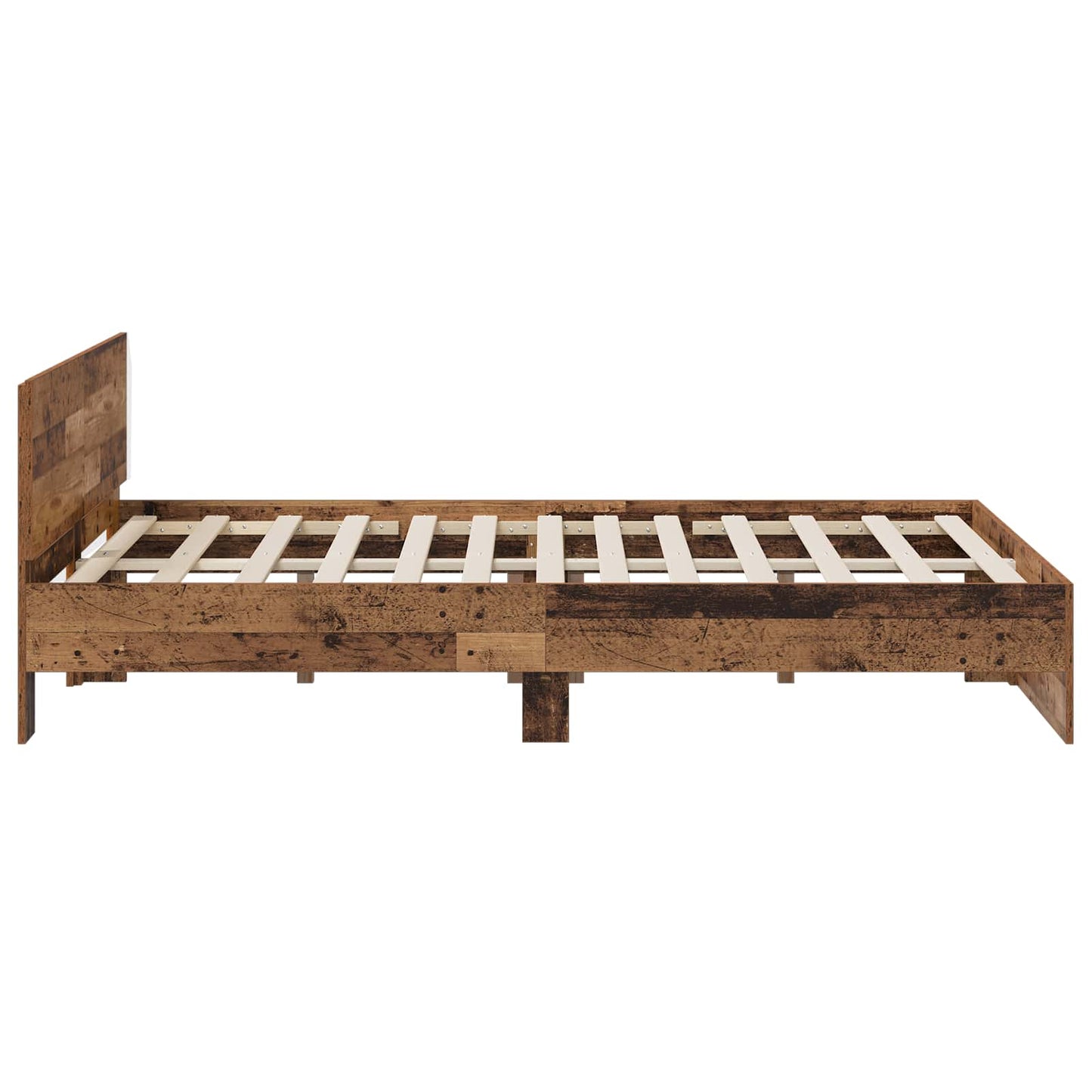 Bed Frame with Headboard Old Wood 140 x 200 cm Engineered wood