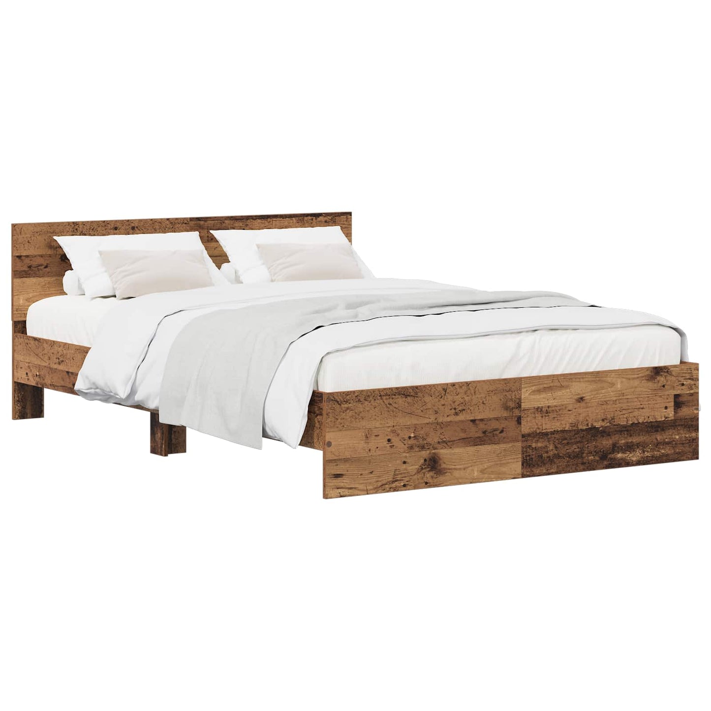 Bed Frame with Headboard Old Wood 120 x 200 cm Engineered wood