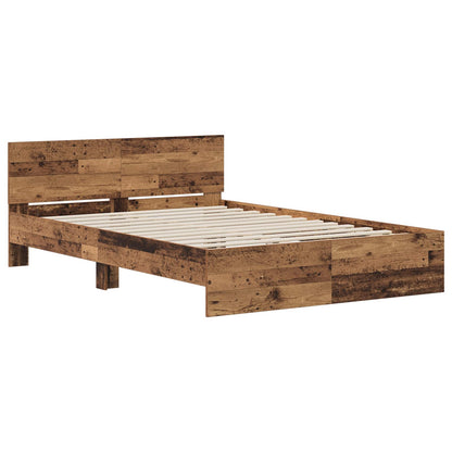 Bed Frame with Headboard Old Wood 120 x 200 cm Engineered wood