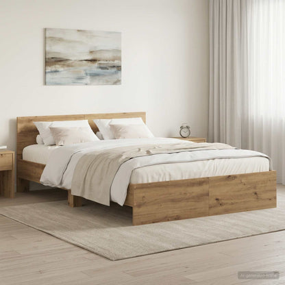 Bed Frame with Headboard Artisan Oak 120 x 200 cm