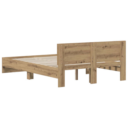 Bed Frame with Headboard Artisan Oak 120 x 200 cm