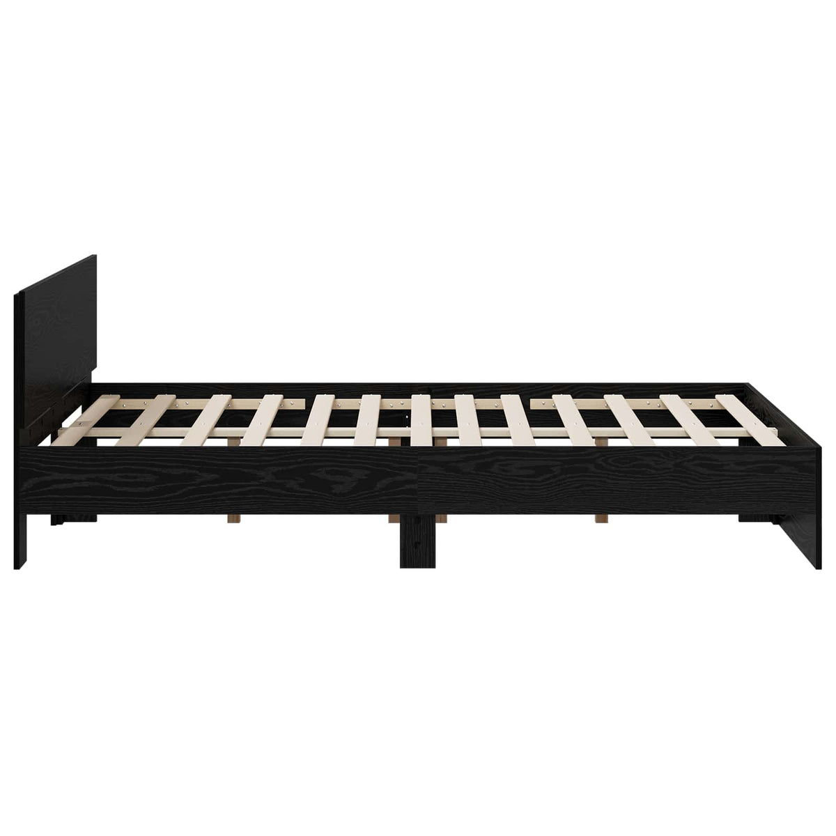 Bed Frame with Headboard Black Oak 120 x 200 cm Engineered wood