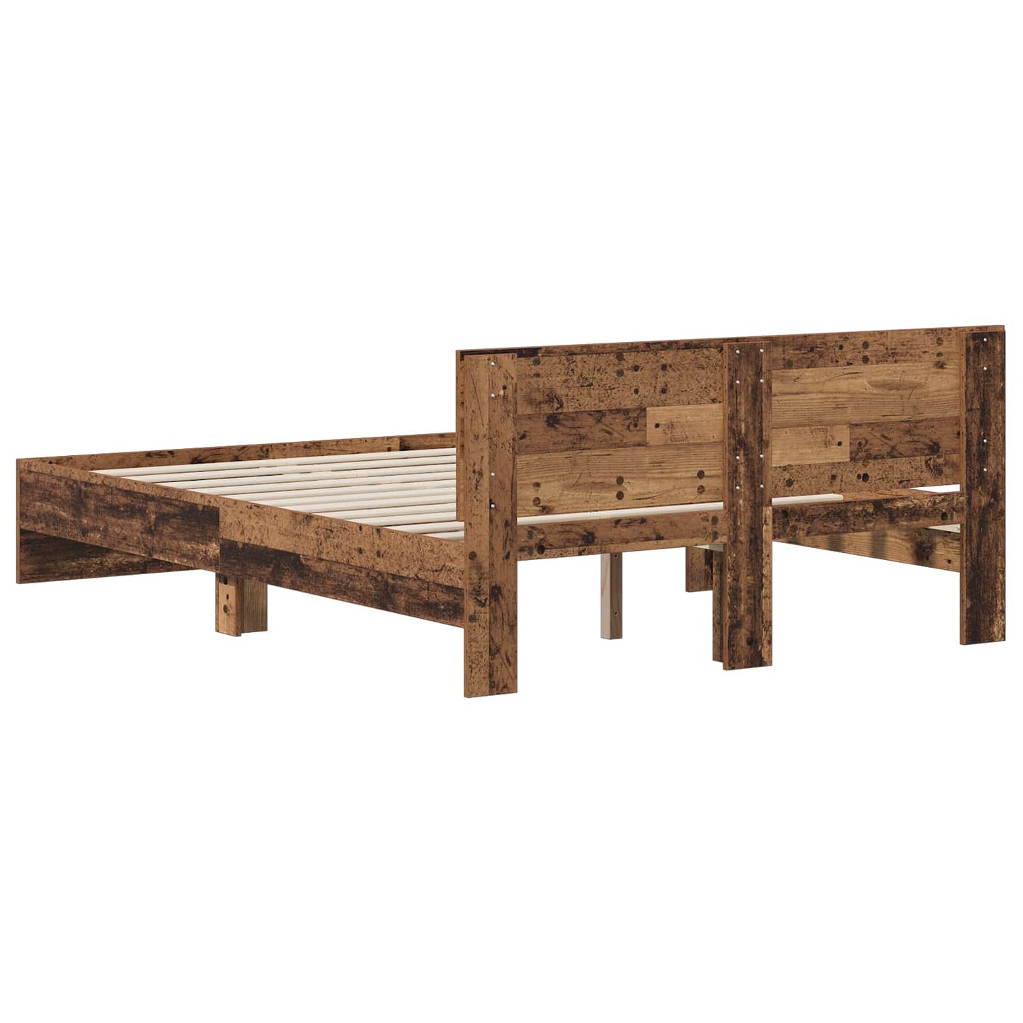 Bed Frame with Headboard Old Wood 135 x 190 cm Engineered wood