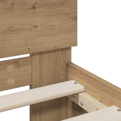 Bed Frame with Headboard Artisan Oak 135 x 190 cm