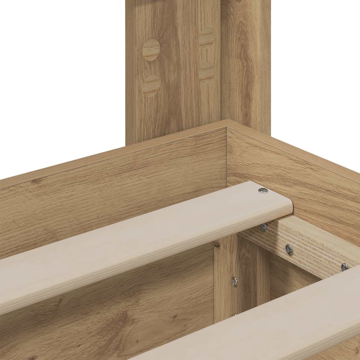 Bed Frame with Storage and Headboard Artisan Oak 120 x 200 cm