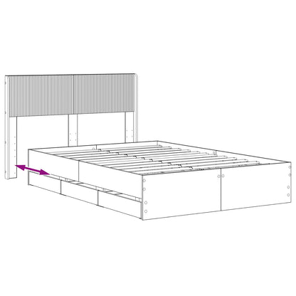 Bed Frame with Storage and Headboard Artisan Oak 120 x 200 cm