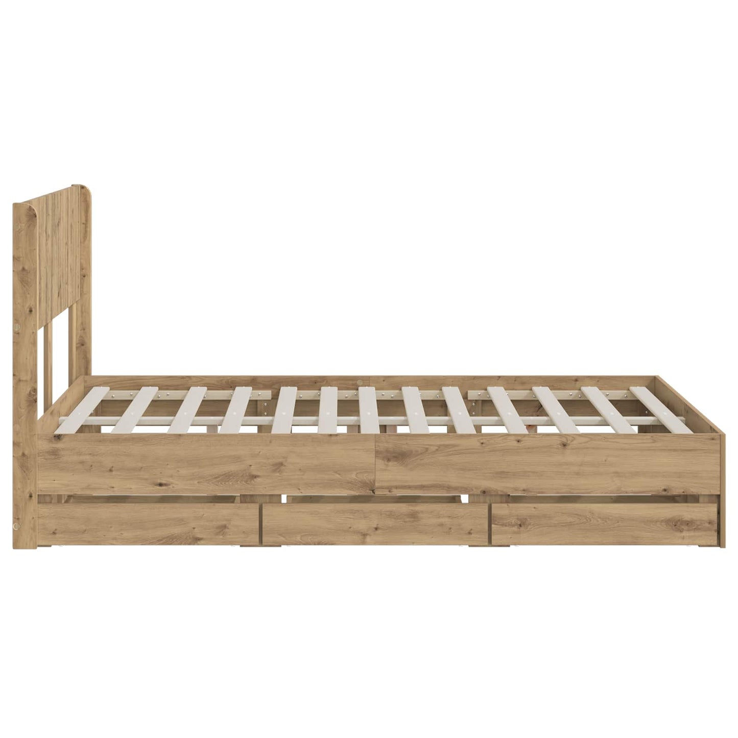 Bed Frame with Storage and Headboard Artisan Oak 120 x 200 cm