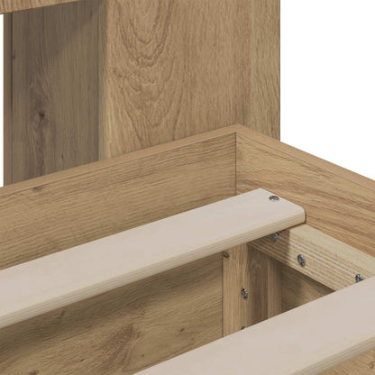Bed Frame with Storage and Headboard Artisan Oak 160 x 200 cm