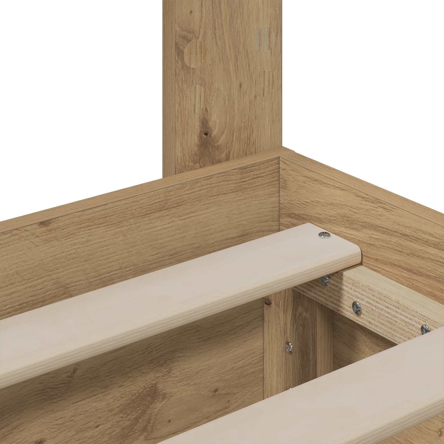 Bed Frame with Storage and Headboard Artisan Oak 160 x 200 cm