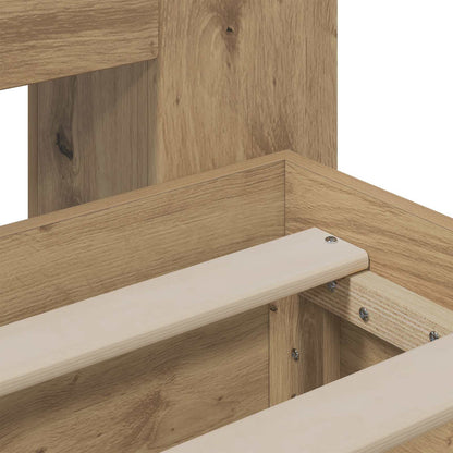 Bed Frame with Storage and Headboard Artisan Oak 90 x 200 cm