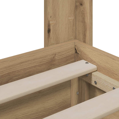 Bed Frame with Storage and Headboard Artisan Oak 90 x 200 cm