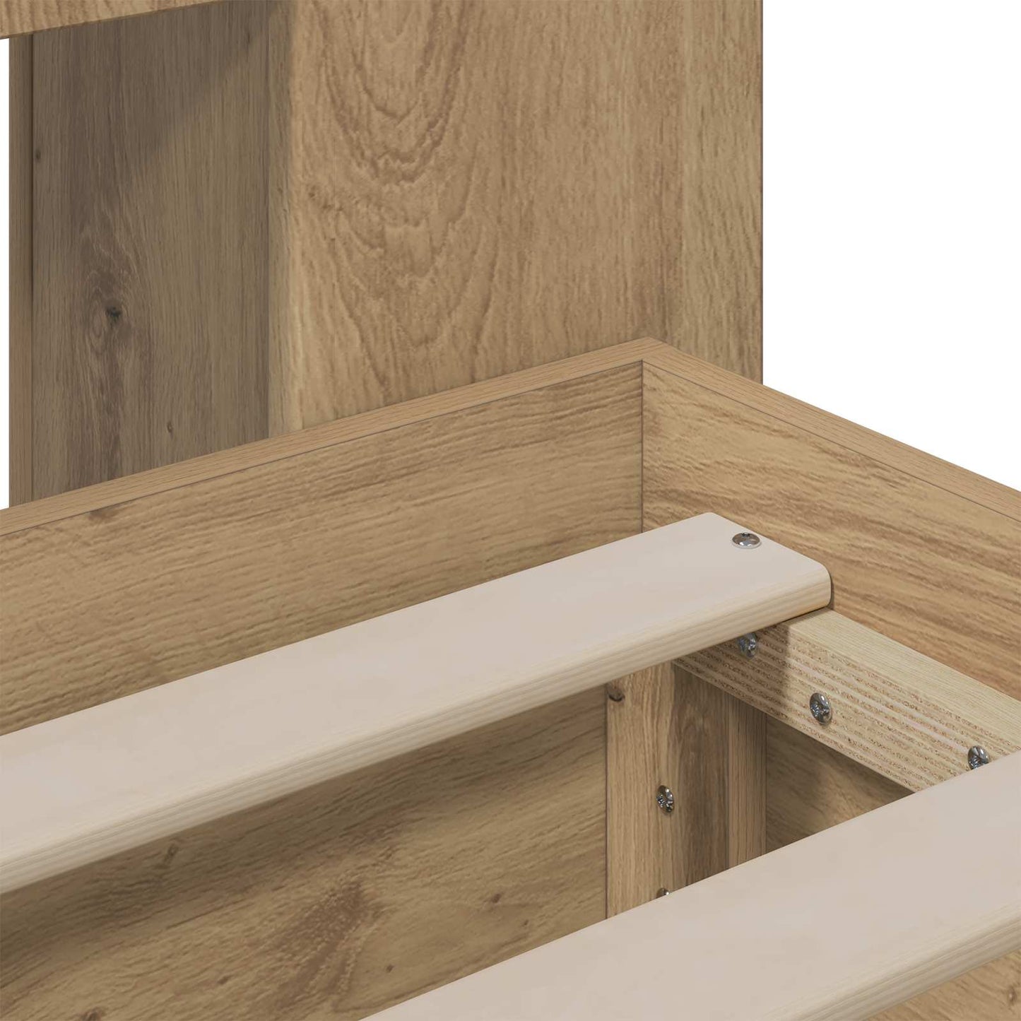 Bed Frame with Storage and Headboard Artisan Oak 140 x 190 cm