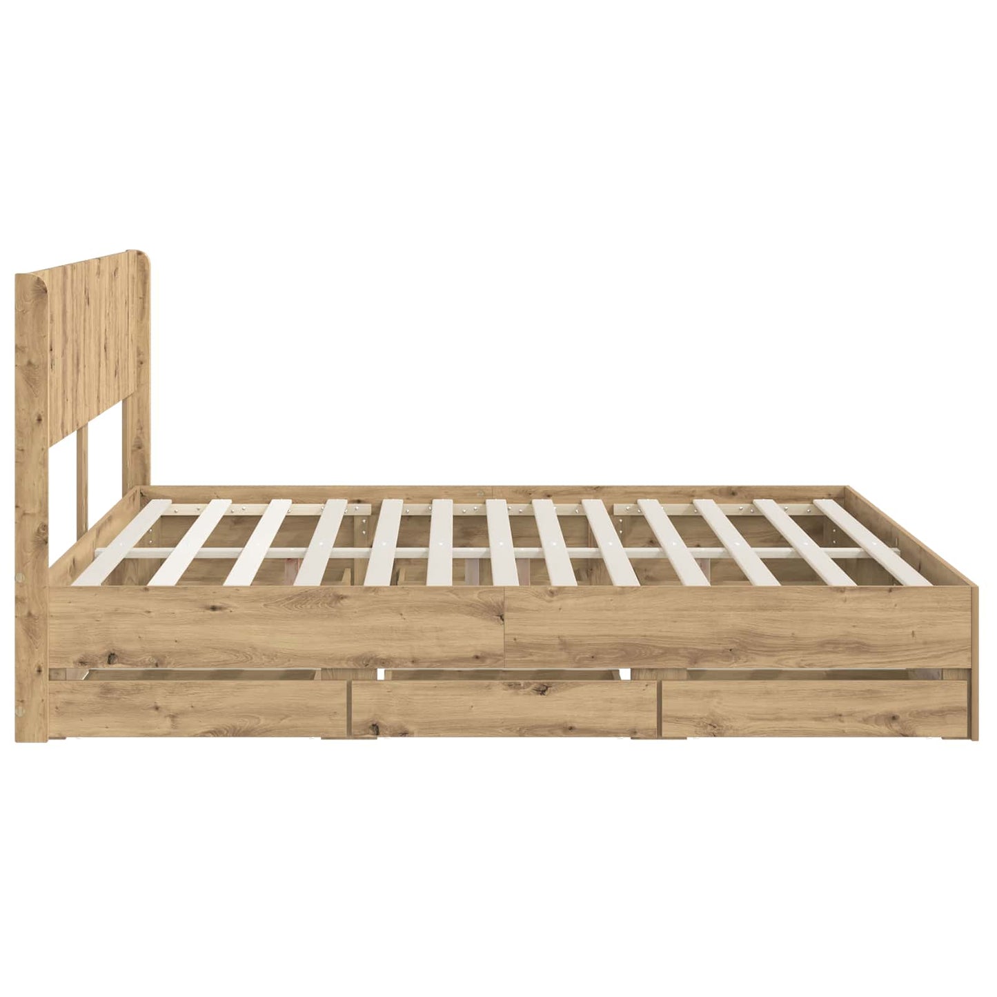 Bed Frame with Storage and Headboard Artisan Oak 180 x 200 cm