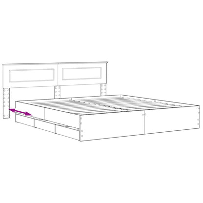 Bed Frame with Storage and Headboard Artisan Oak 180 x 200 cm
