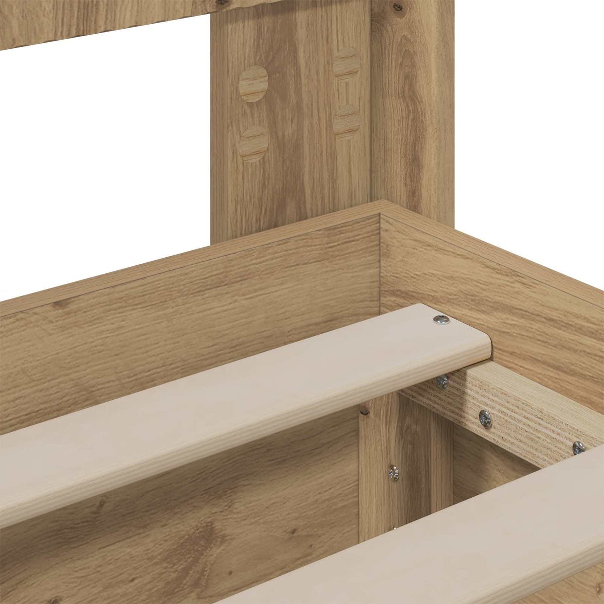 Bed Frame with Storage and Headboard Artisan Oak 180 x 200 cm