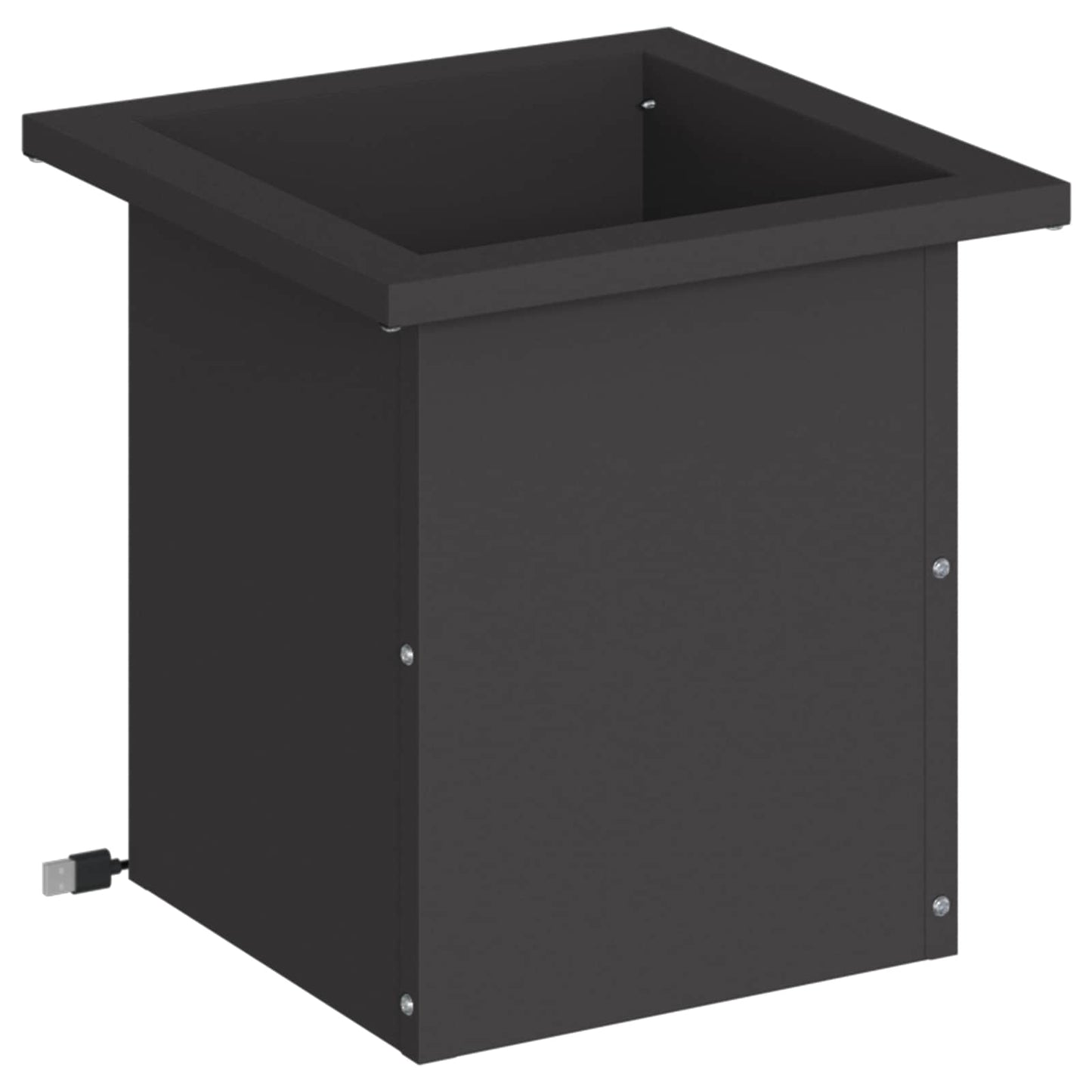 Garden Planter with LED Black 30 x 30 x 30 cm Steel