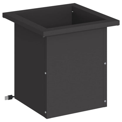 Garden Planter with LED Black 30 x 30 x 30 cm Steel