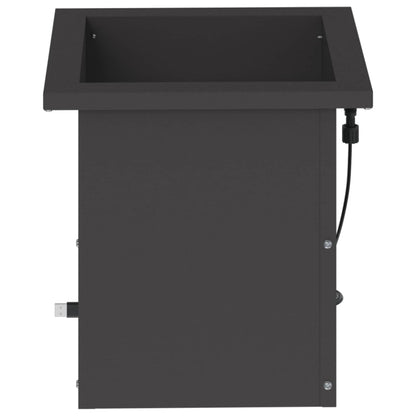 Garden Planter with LED Black 30 x 30 x 30 cm Steel