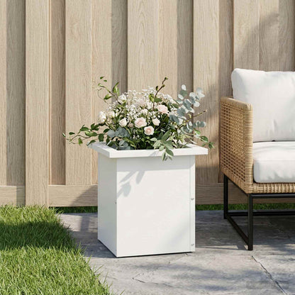 Garden Planter with LED White 30 x 30 x 30 cm Steel