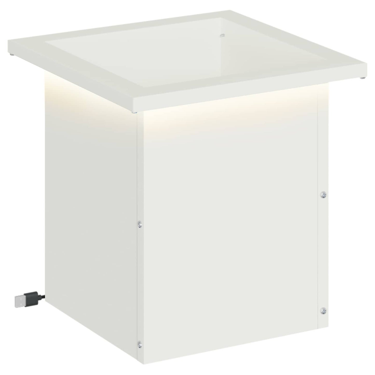 Garden Planter with LED White 30 x 30 x 30 cm Steel