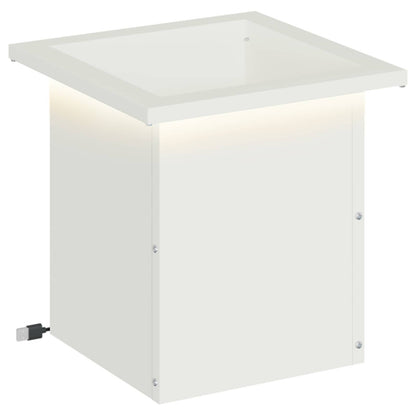Garden Planter with LED White 30 x 30 x 30 cm Steel