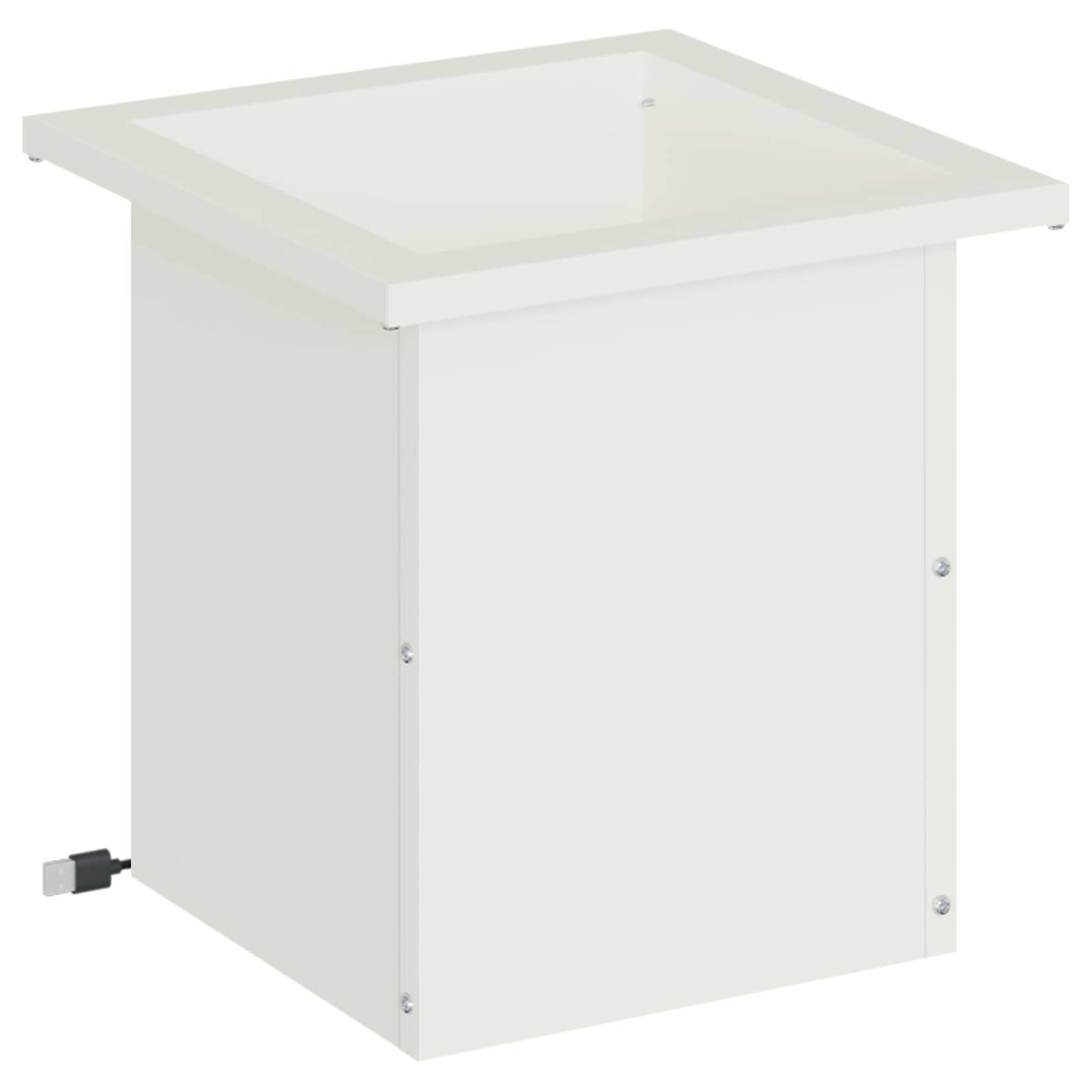 Garden Planter with LED White 30 x 30 x 30 cm Steel